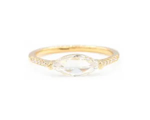 0.71-Carat Rose Cut Marquise Diamond Ring