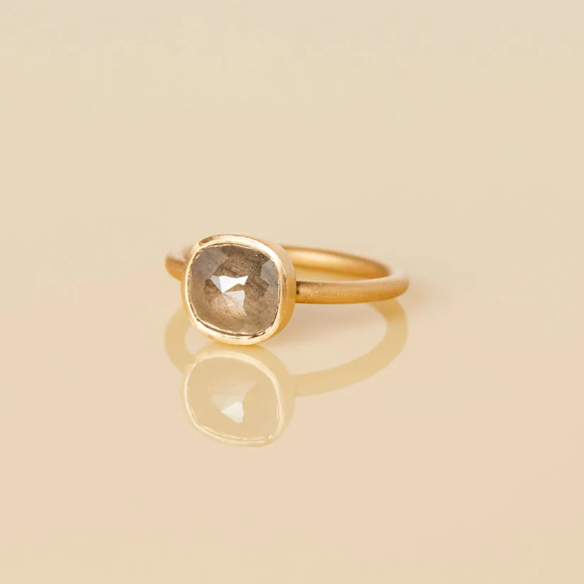 1.21 Carat One-of-a-Kind Rose Cut Grey Diamond Ring | DR88-OOAK