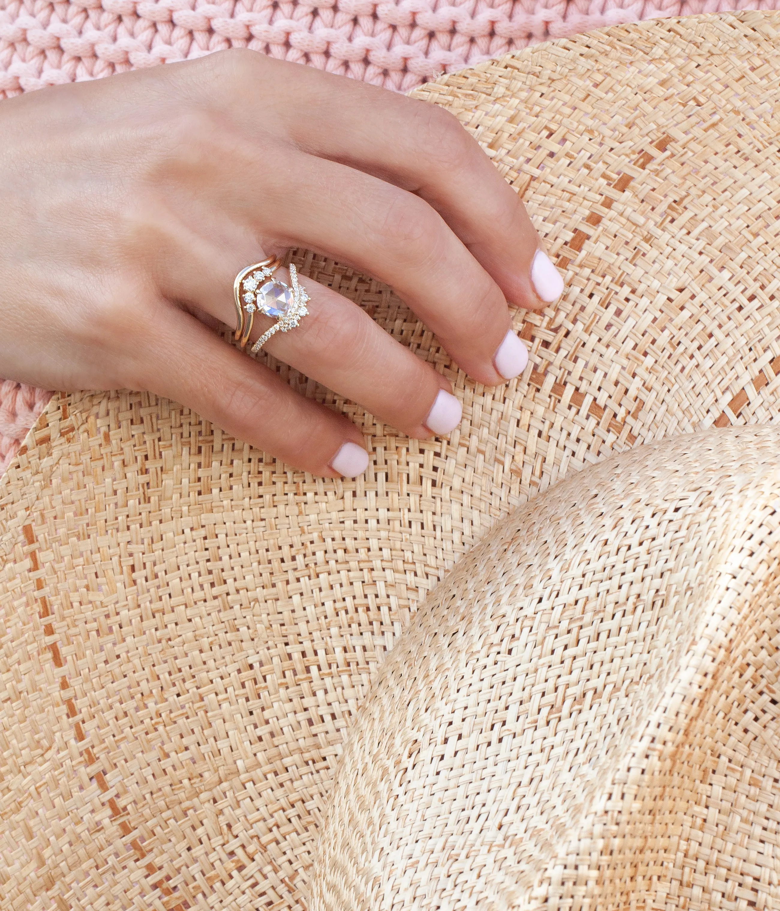 1.30-Carat Round Rose Cut Coronet Ring