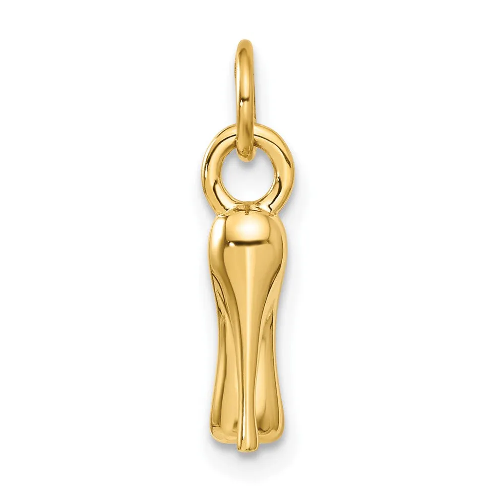 14K  3D French Slipper Charm