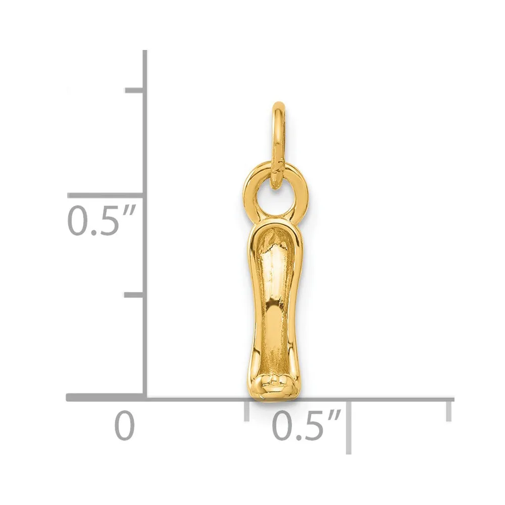 14K  3D French Slipper Charm