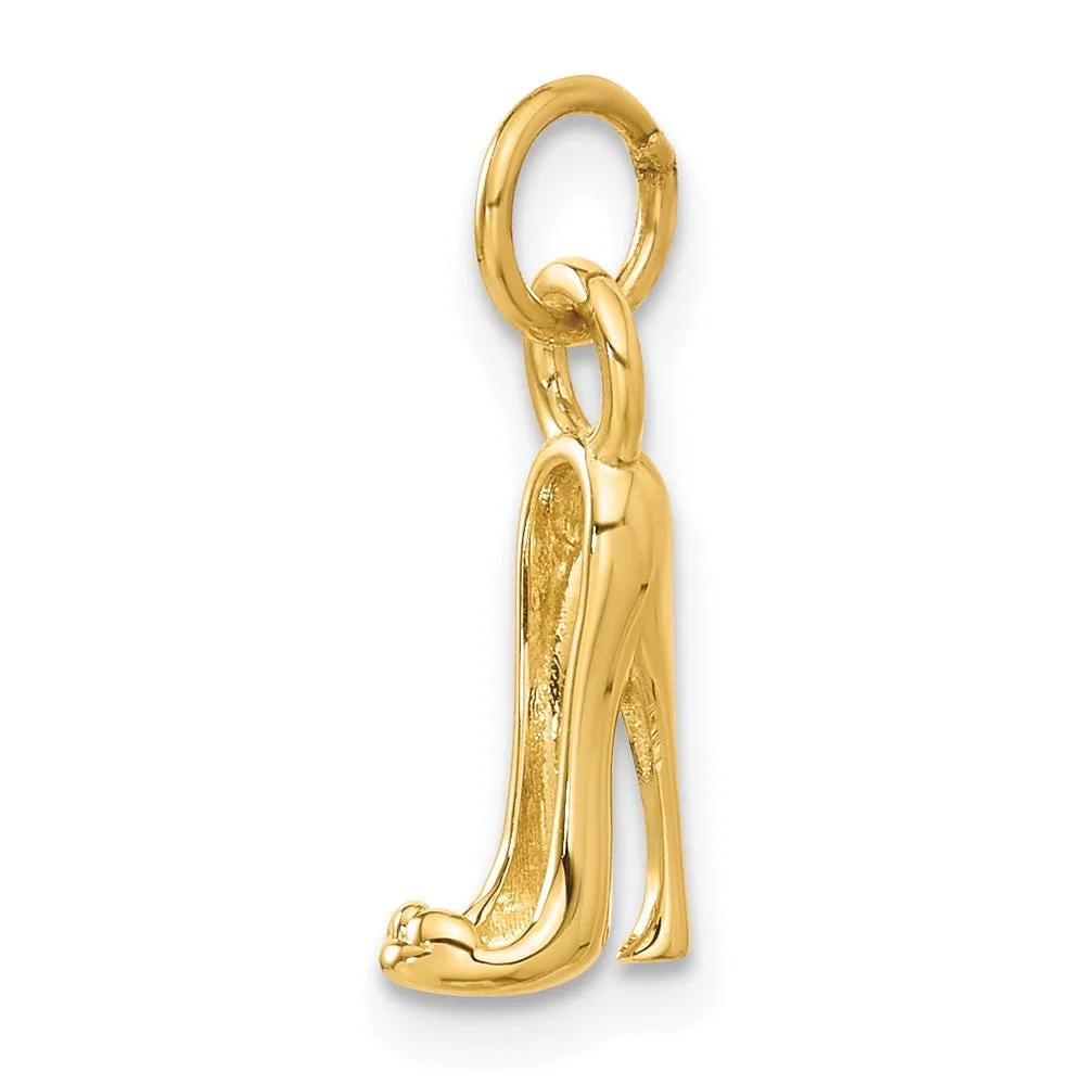 14K  3D French Slipper Charm