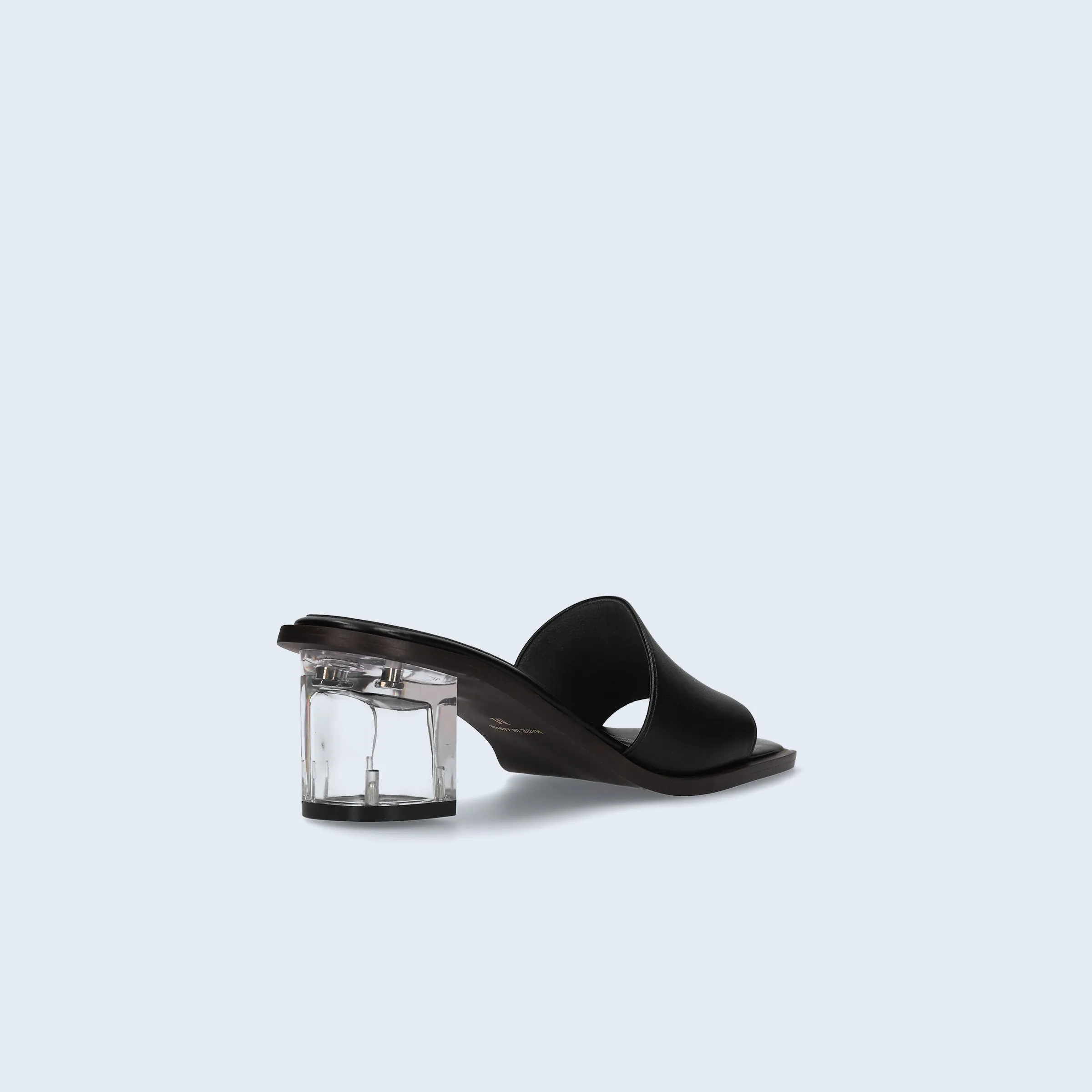 15% OFF: Wide Band Clear Heel Mules (m50002) Black