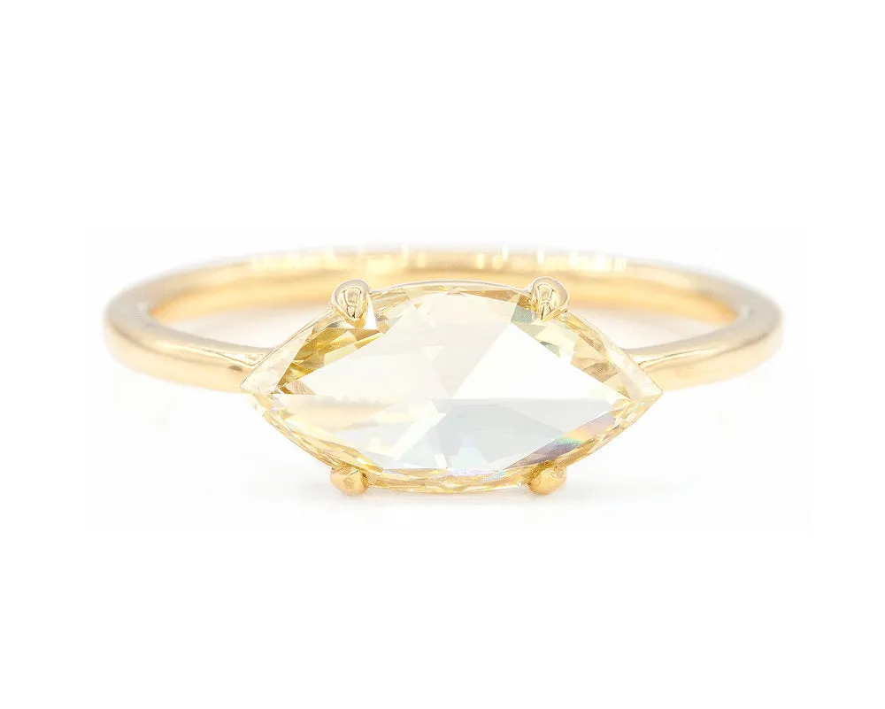 1.50-Carat Yellow Brown Rose Cut Marquise Diamond