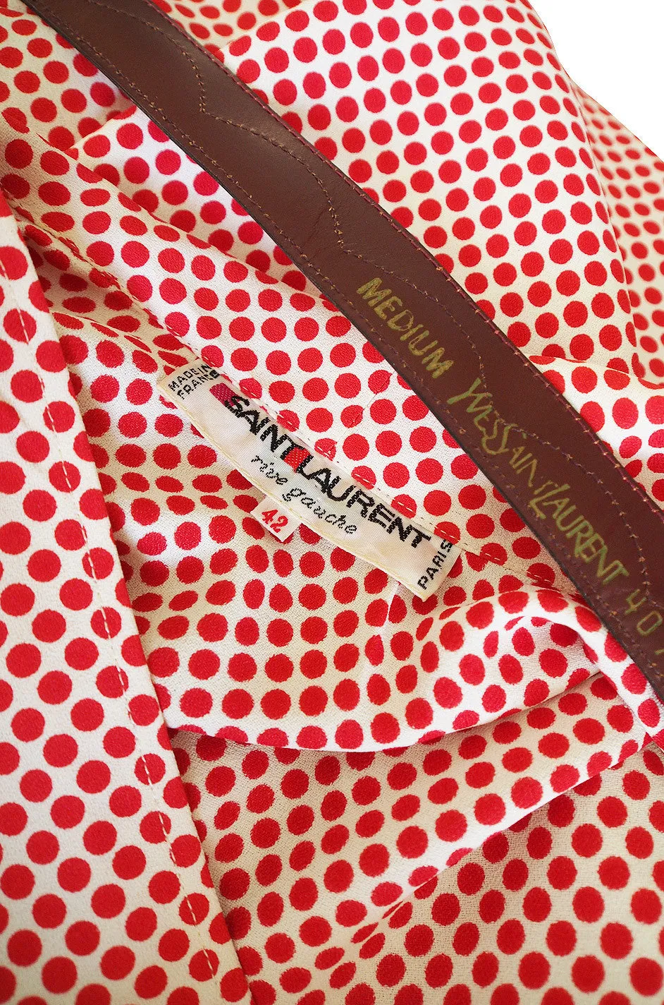1970s Yves Saint Laurent Dot Dress & Belt