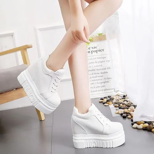 2019 New Women Casual Platform Shoes High Heels Shoes Flower Woman Trainers Shoes Wedges Loafers Height Increasing Size
