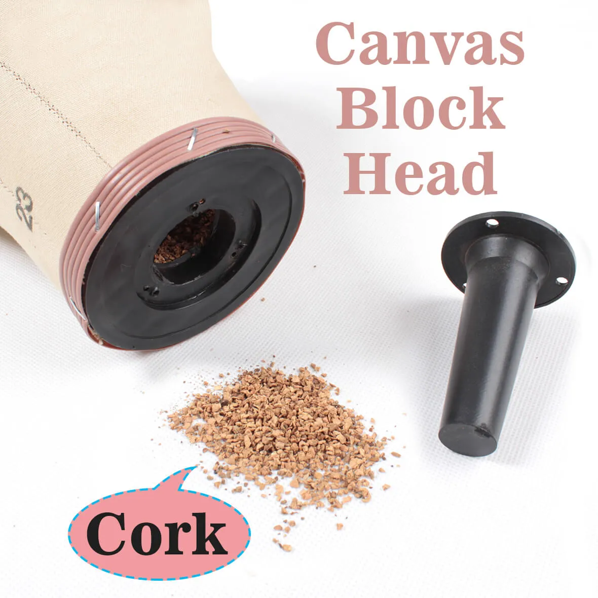 21-23 Inch Cork Canvas Block Head for Wigs with Stand Display Styling Mannequin Head for Making Wig/Head Weft/Hair Extension