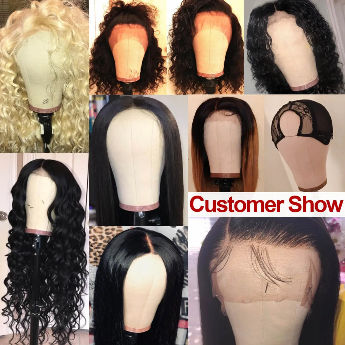 21-23 Inch Cork Canvas Block Head for Wigs with Stand Display Styling Mannequin Head for Making Wig/Head Weft/Hair Extension