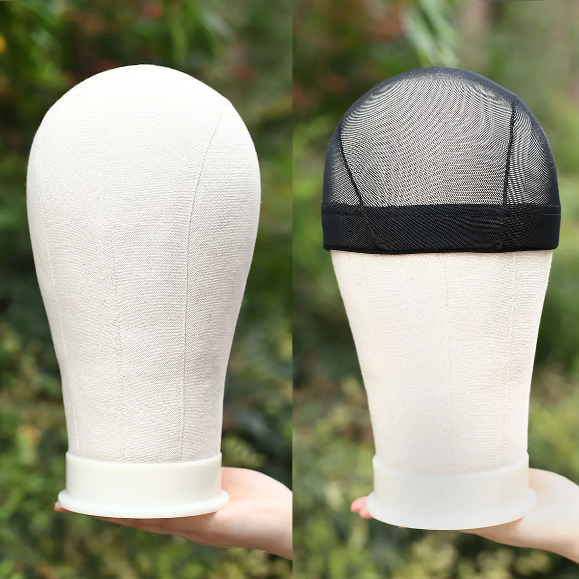 21-24 Inch Canvas Head for Wigs with Stand Display Styling Mannequin Head for Making Wig/Head Weft/Hair Extension