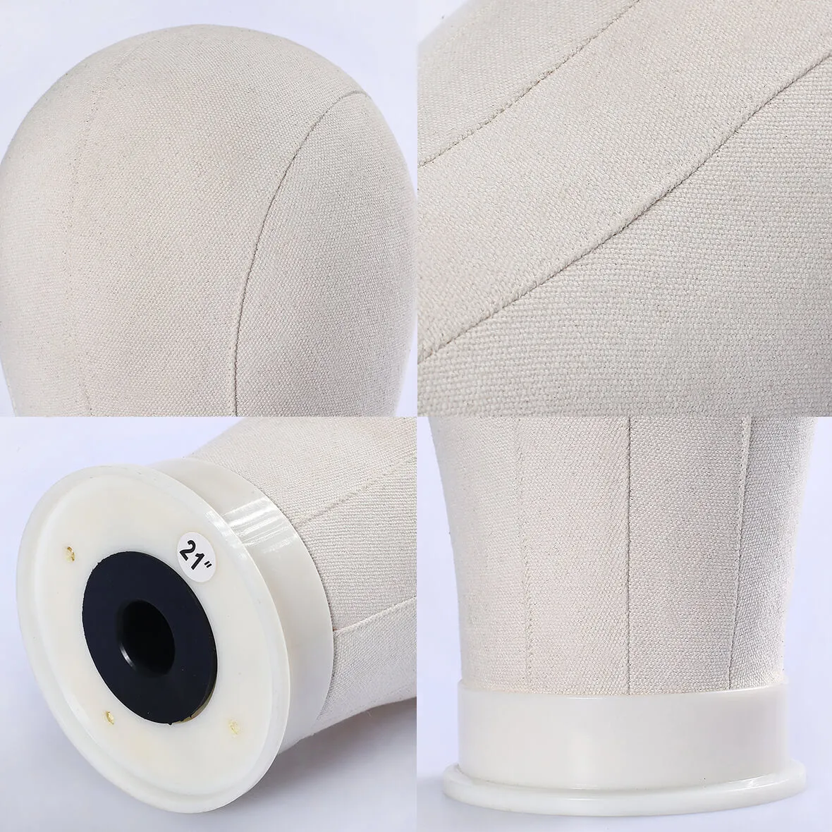 21-24 Inch Canvas Head for Wigs with Stand Display Styling Mannequin Head for Making Wig/Head Weft/Hair Extension