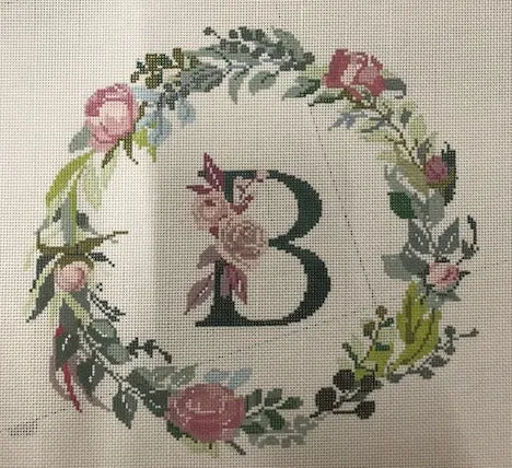 2577-B Floral Initial