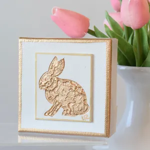 4"x4" Canvas Bunny White
