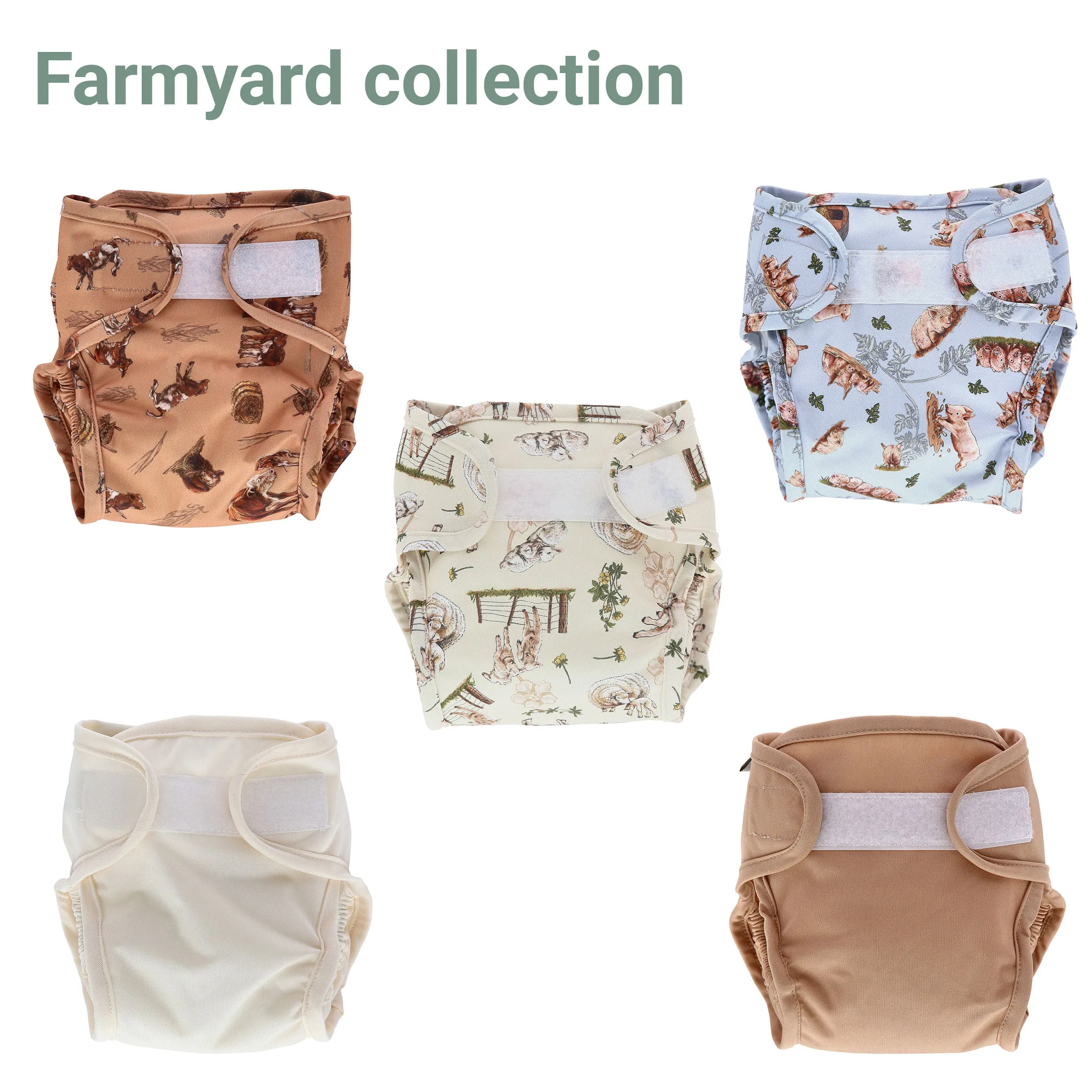 5 Pack Reusable Nappy Wraps