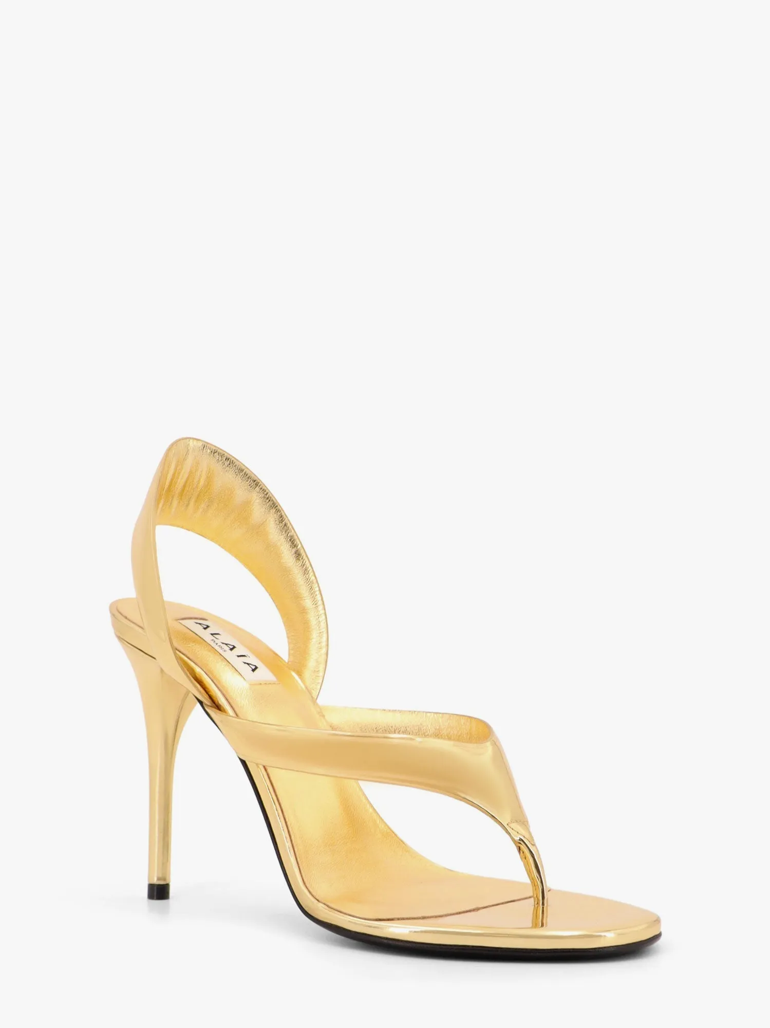 Alaia Heel Thong Sandals In Laminated Leather