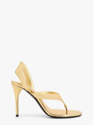 Alaia Heel Thong Sandals In Laminated Leather