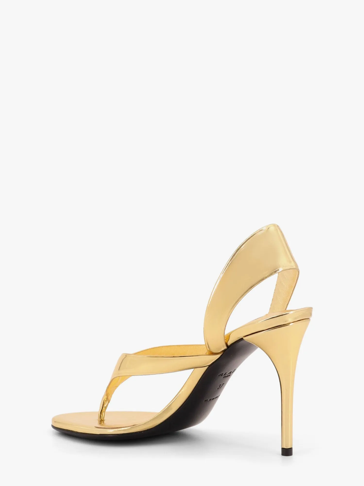 Alaia Heel Thong Sandals In Laminated Leather