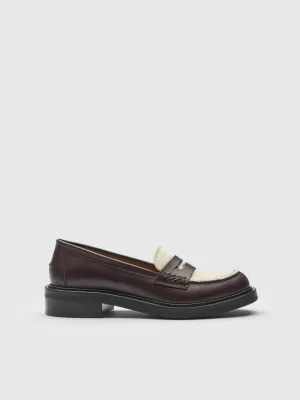 Albaredo Walnut/Ecru Leather/Canvas Loafers