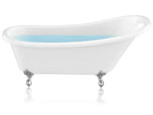 Anzzi 67.32" Diamante Slipper-Style Acrylic Claw Foot Tub in White