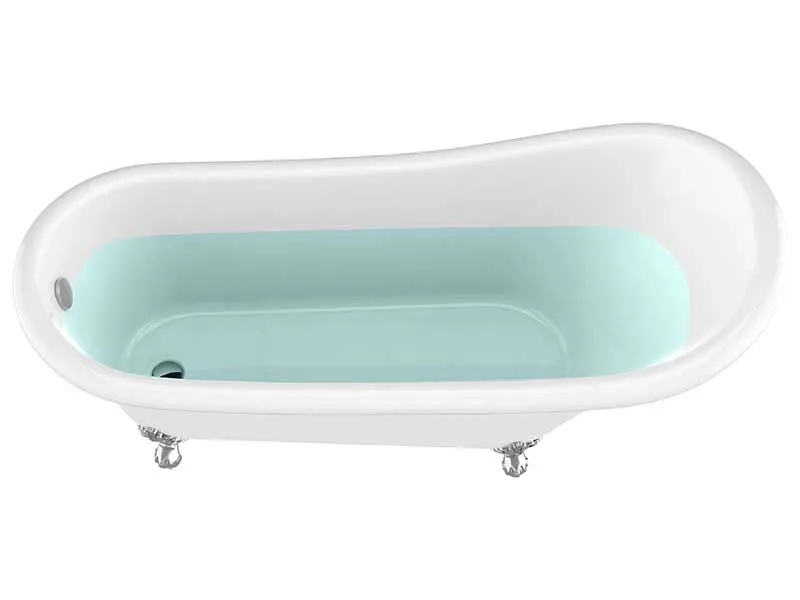Anzzi 67.32" Diamante Slipper-Style Acrylic Claw Foot Tub in White