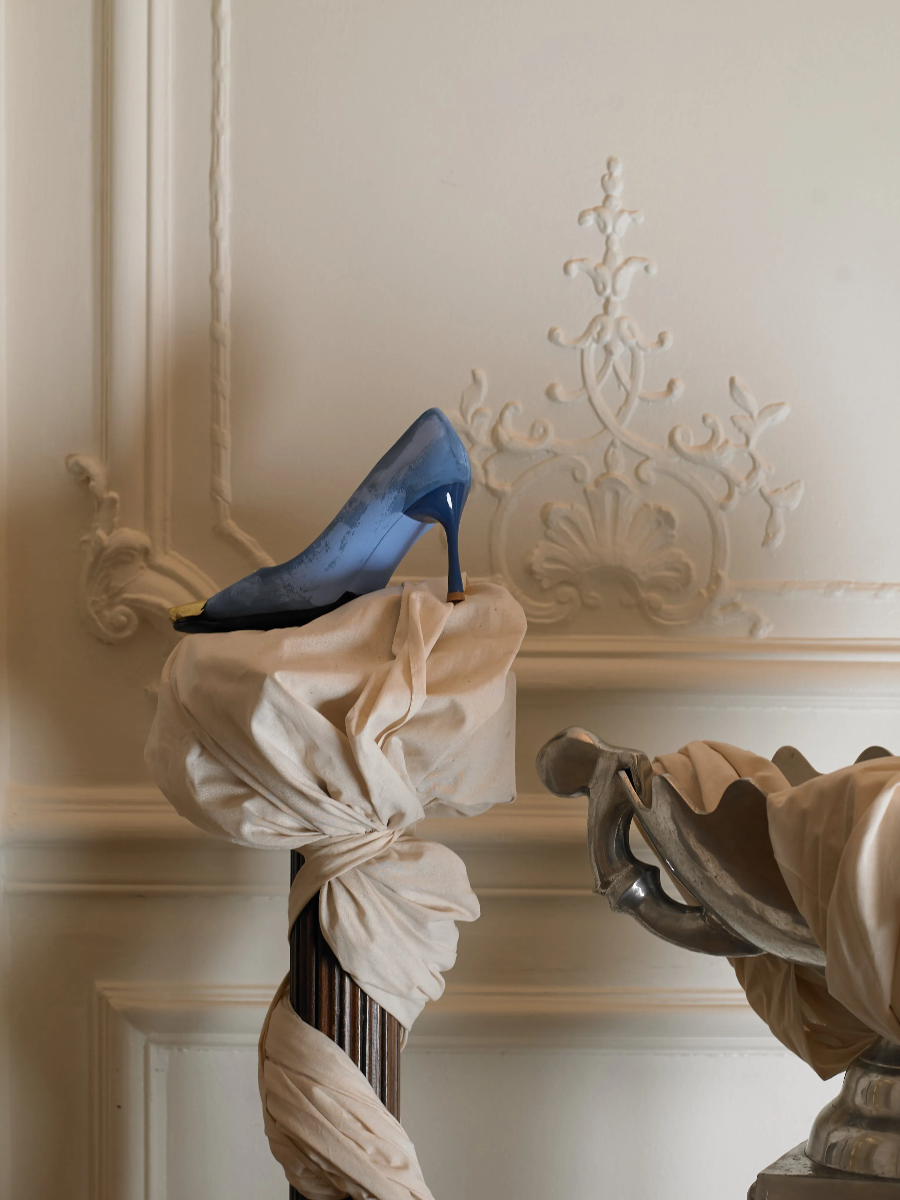 Attina Heeled Mules - Ciel