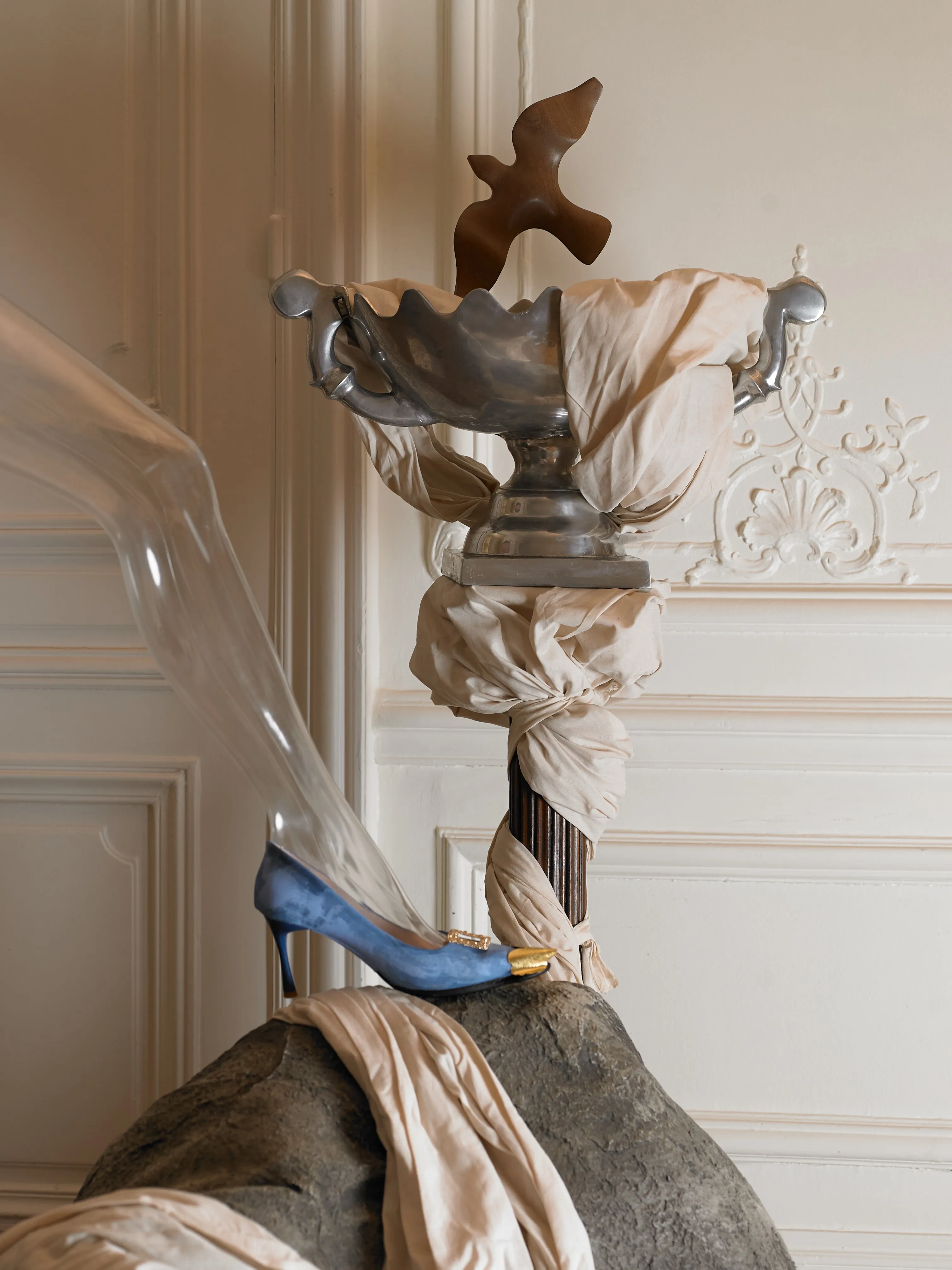 Attina Heeled Mules - Ciel