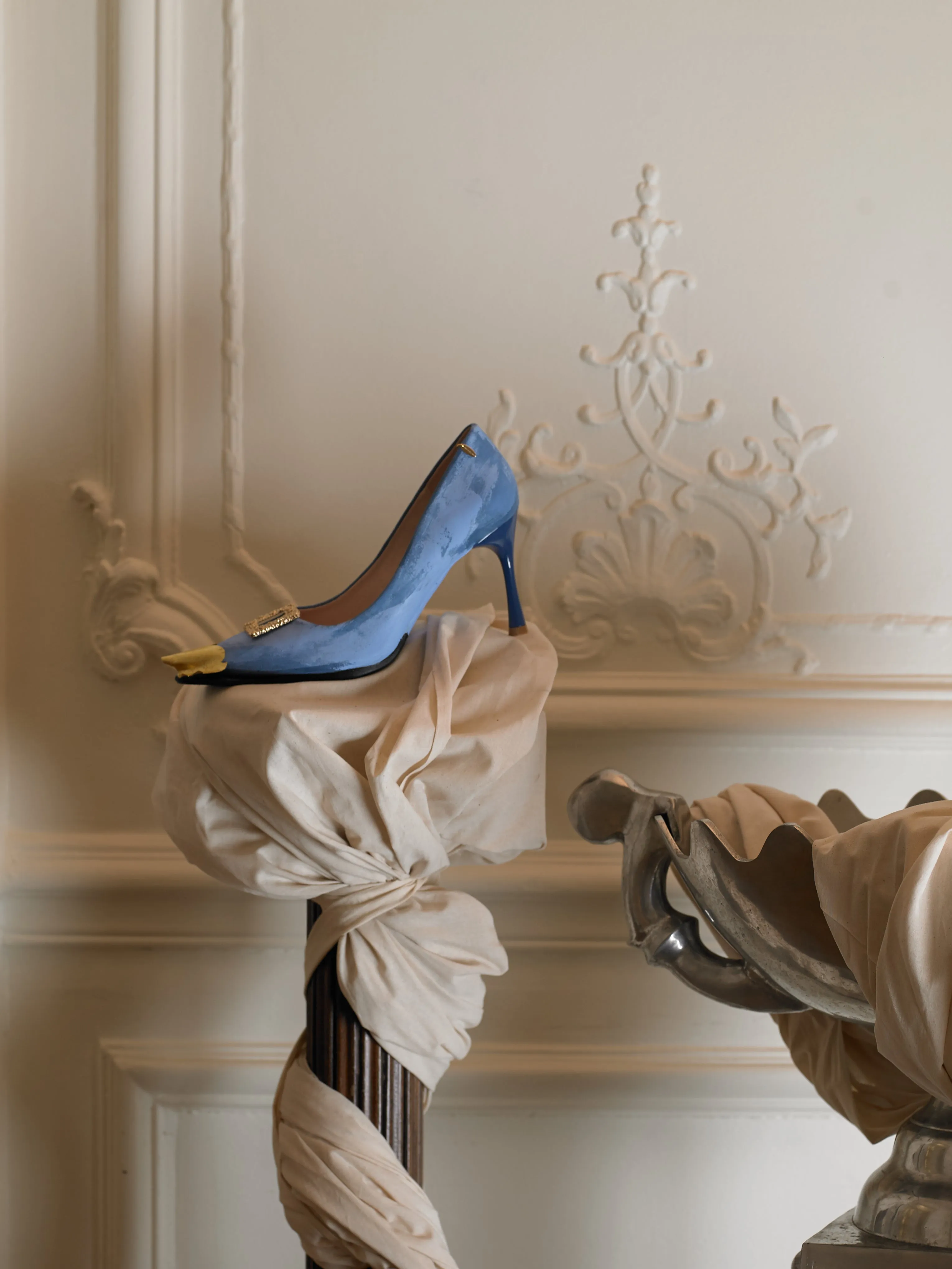 Attina Heeled Mules - Ciel