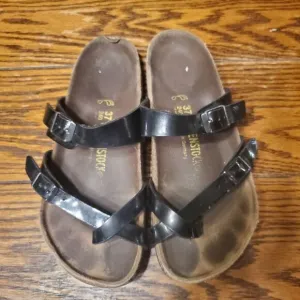 Birkenstock Mayari black cross strap  sandals sz37