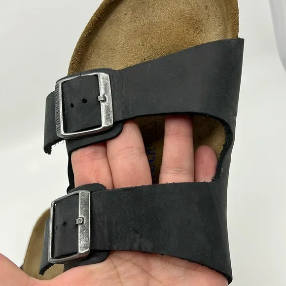 Birkenstock Arizona Black Nubuck Two Strap Sandals – EU Sz 41 US W 10 M 8 Medium