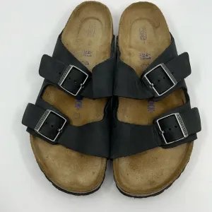 Birkenstock Arizona Black Nubuck Two Strap Sandals – EU Sz 41 US W 10 M 8 Medium