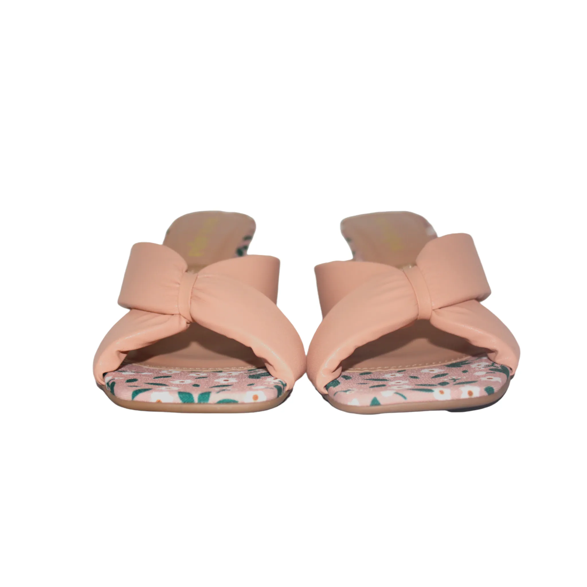 Blush Pink Slip On Heeled Mule Sandal