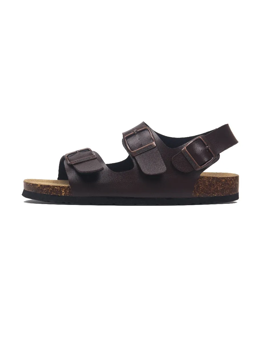 Brown Double-Strap Slingback Sandals