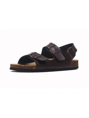 Brown Double-Strap Slingback Sandals