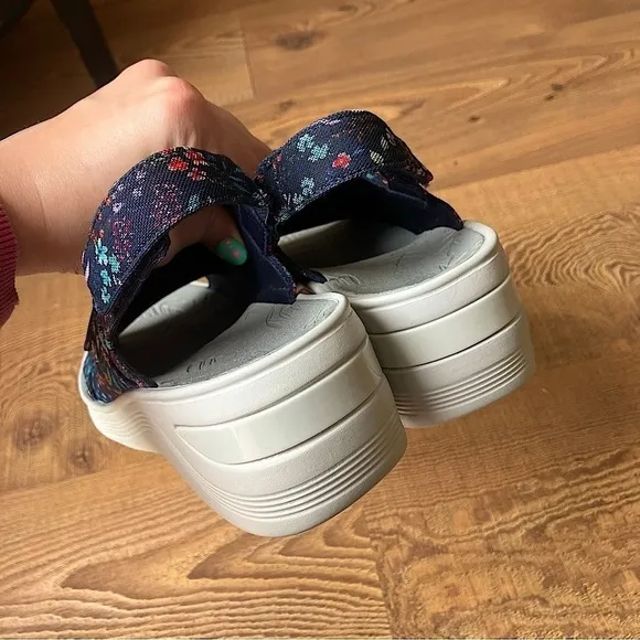 Bzees NWT's Women's Floral Print Slip-On Platform Washable Slingback Sandals 7.5