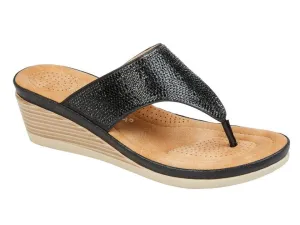 Cipriata L238A Womens Toe Post Wedge Sandal
