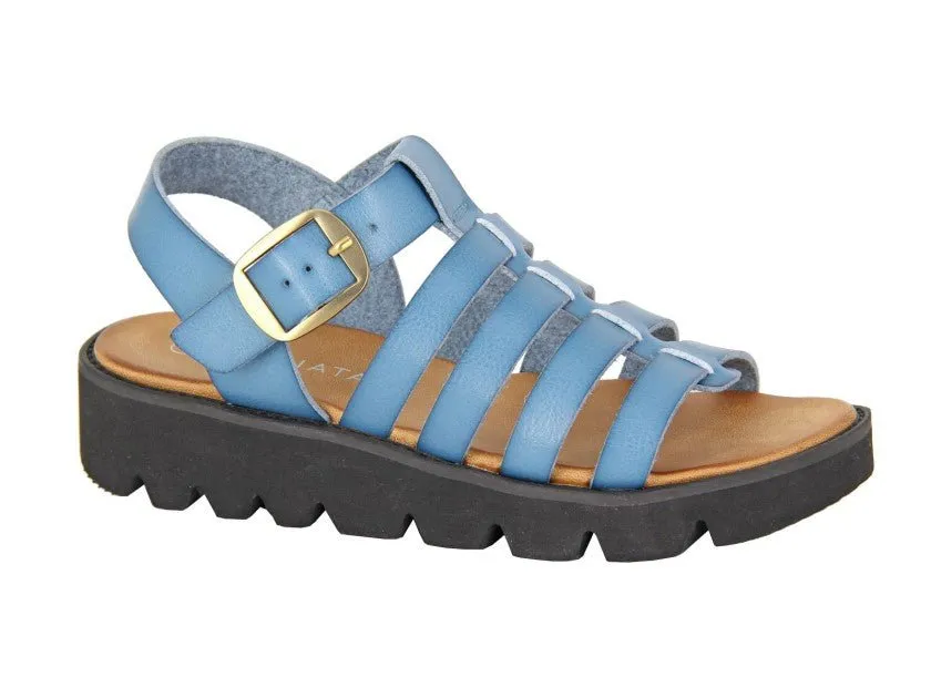 Cipriata L415C Womens T-Bar Wedge Sandal