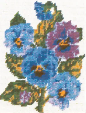 Collection d'Art Printed Needlepoint Tapestry Canvas Kit Needlecraft 14x18cm - Pansies