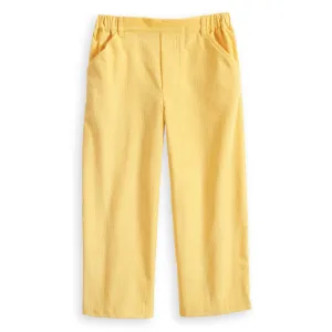 Corduroy Faux Zip Pant -- Lemon Cord