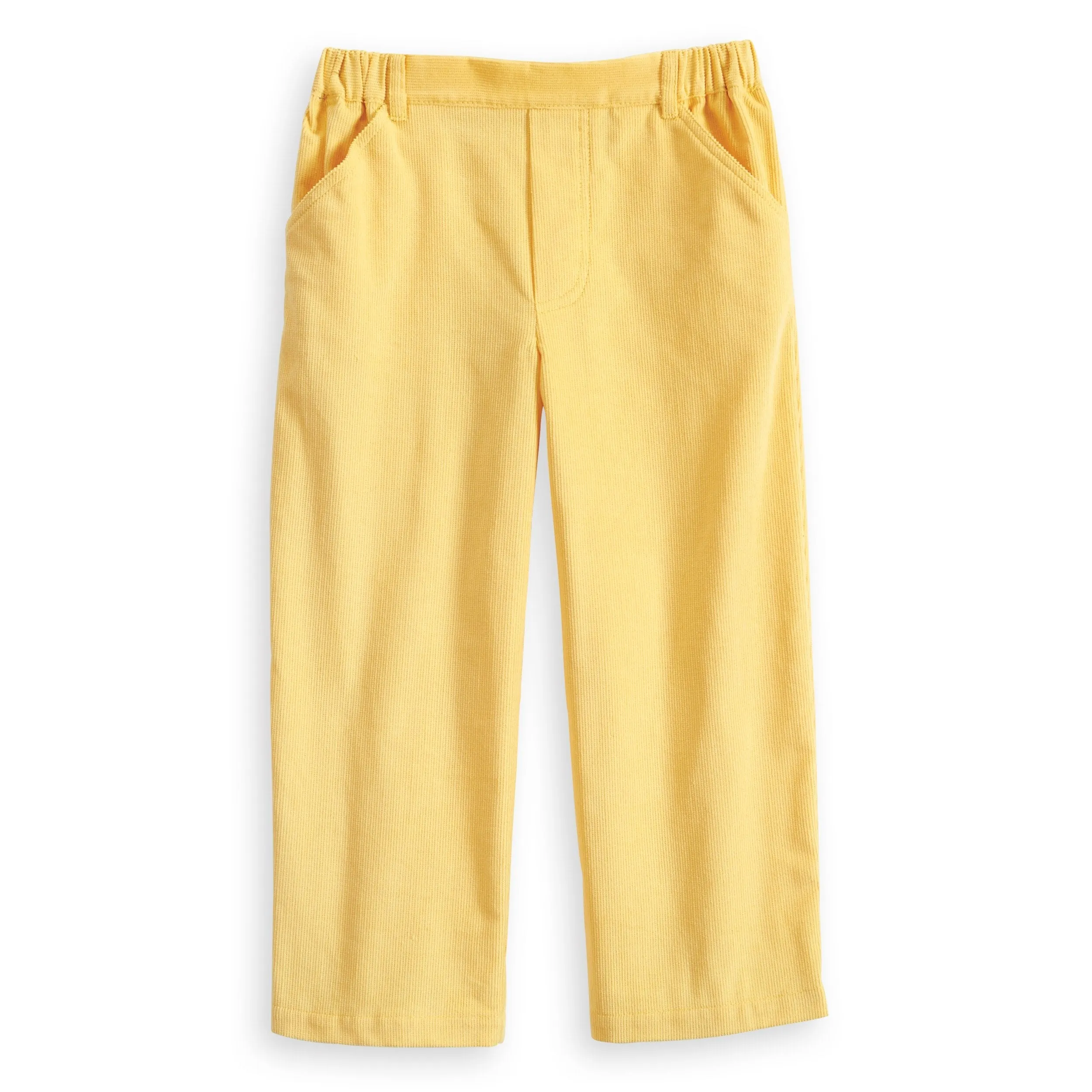 Corduroy Faux Zip Pant -- Lemon Cord