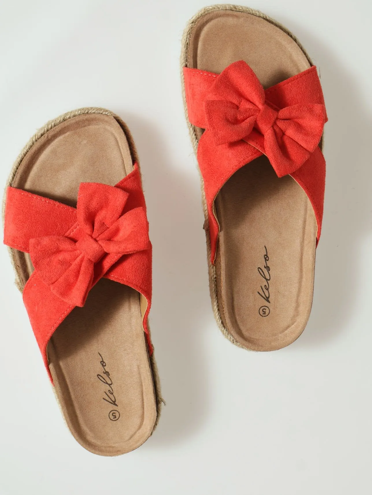 Cross Strap With Bow Espadrill Sandal - Coral