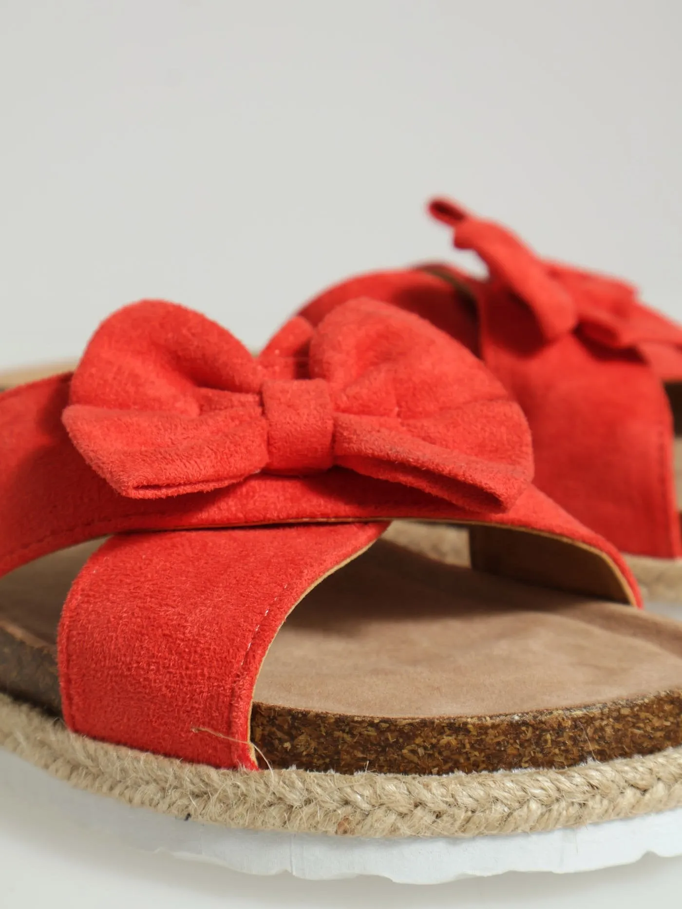 Cross Strap With Bow Espadrill Sandal - Coral