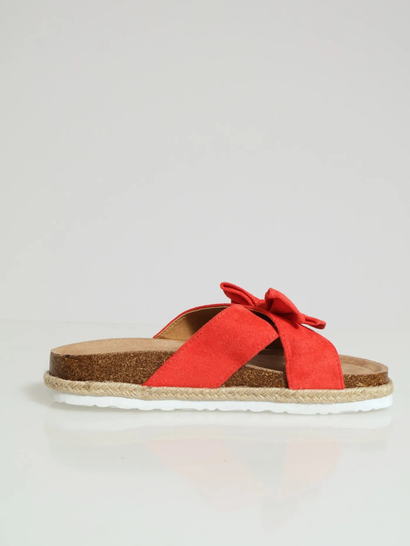 Cross Strap With Bow Espadrill Sandal - Coral