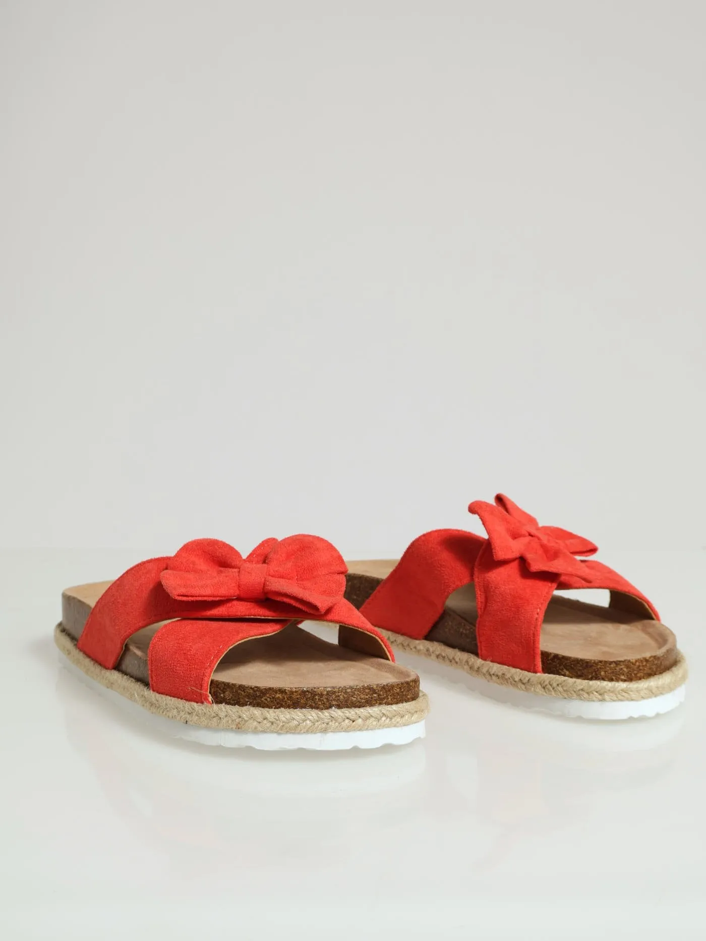 Cross Strap With Bow Espadrill Sandal - Coral