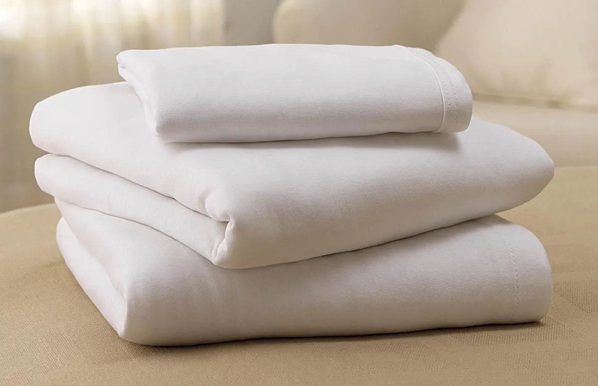 CS/60 SOFT-FIT KNITTED FLAT SHEET, 60IN X 104IN, WHITE