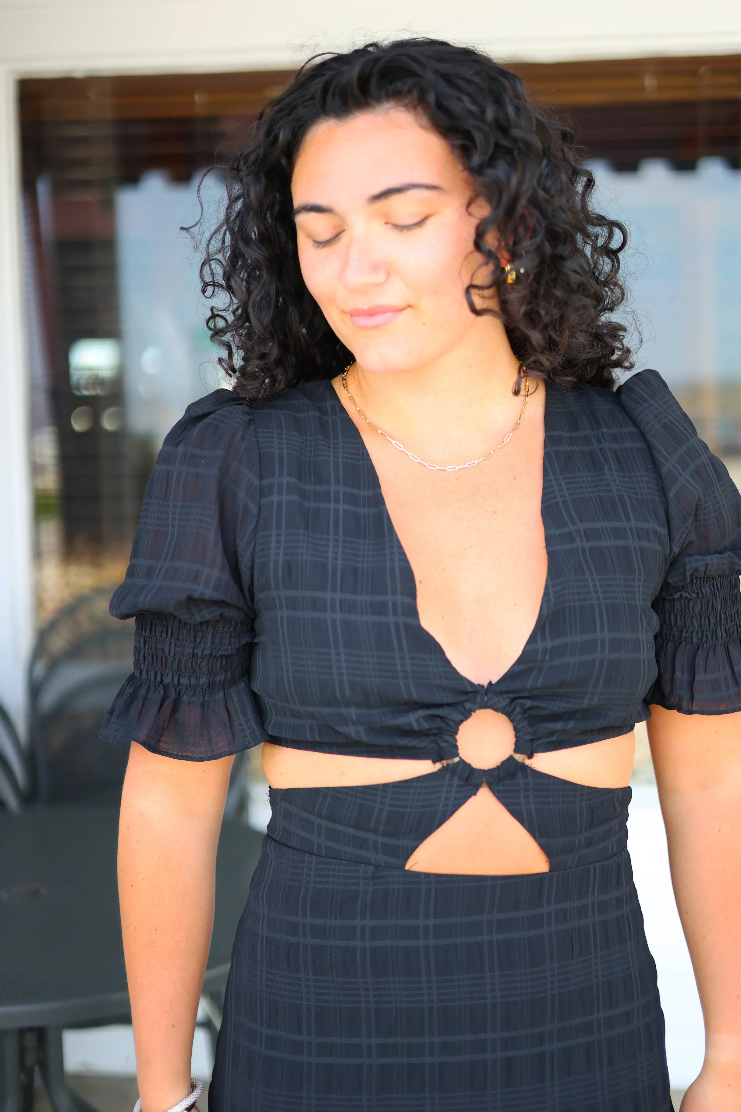 Del Mar O-Ring Cutout Midi Dress