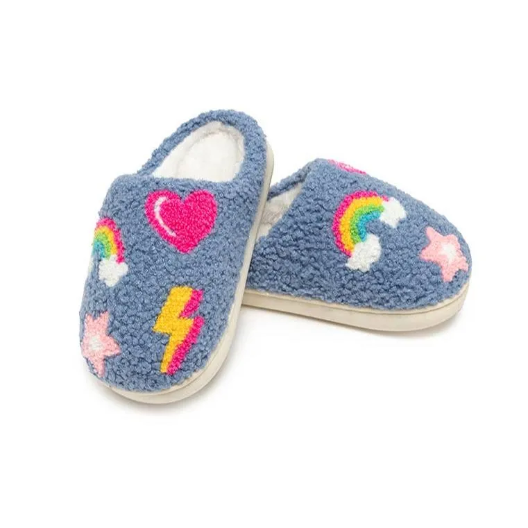 Denim Patch Slippers