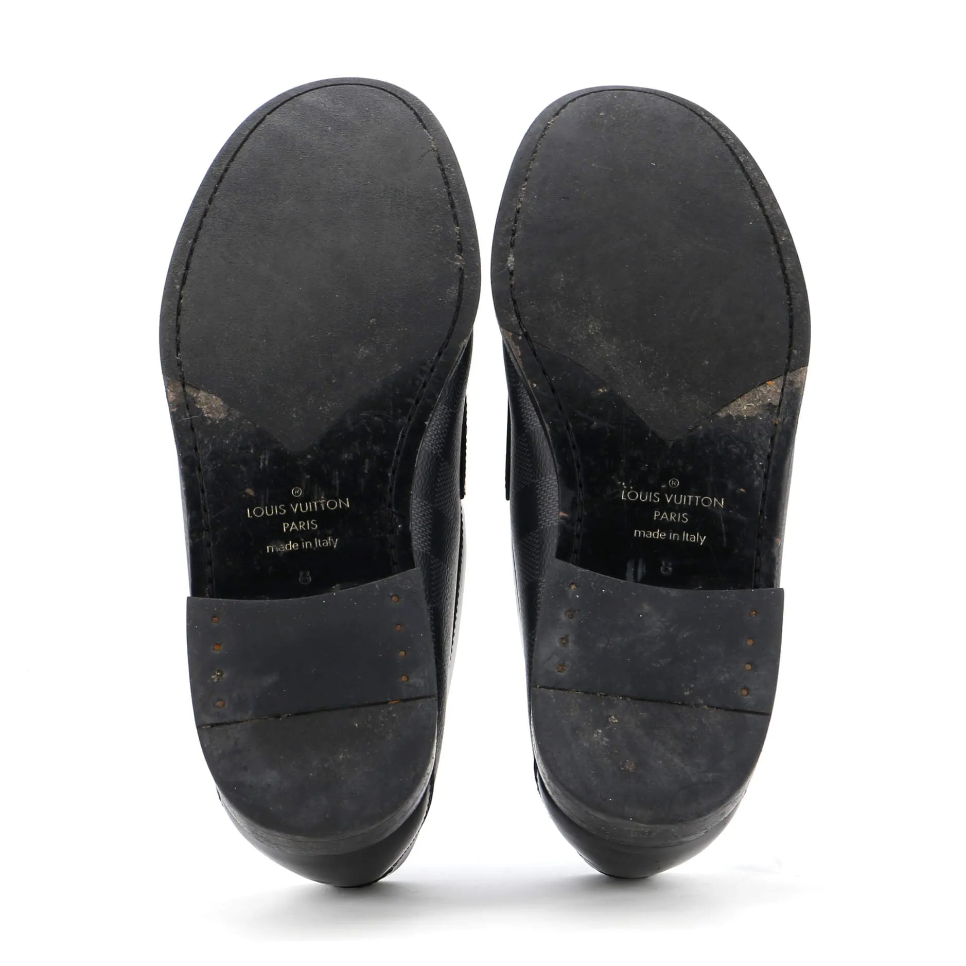 Designer Men's Major Loafers Giant Damier Graphite with Leather
