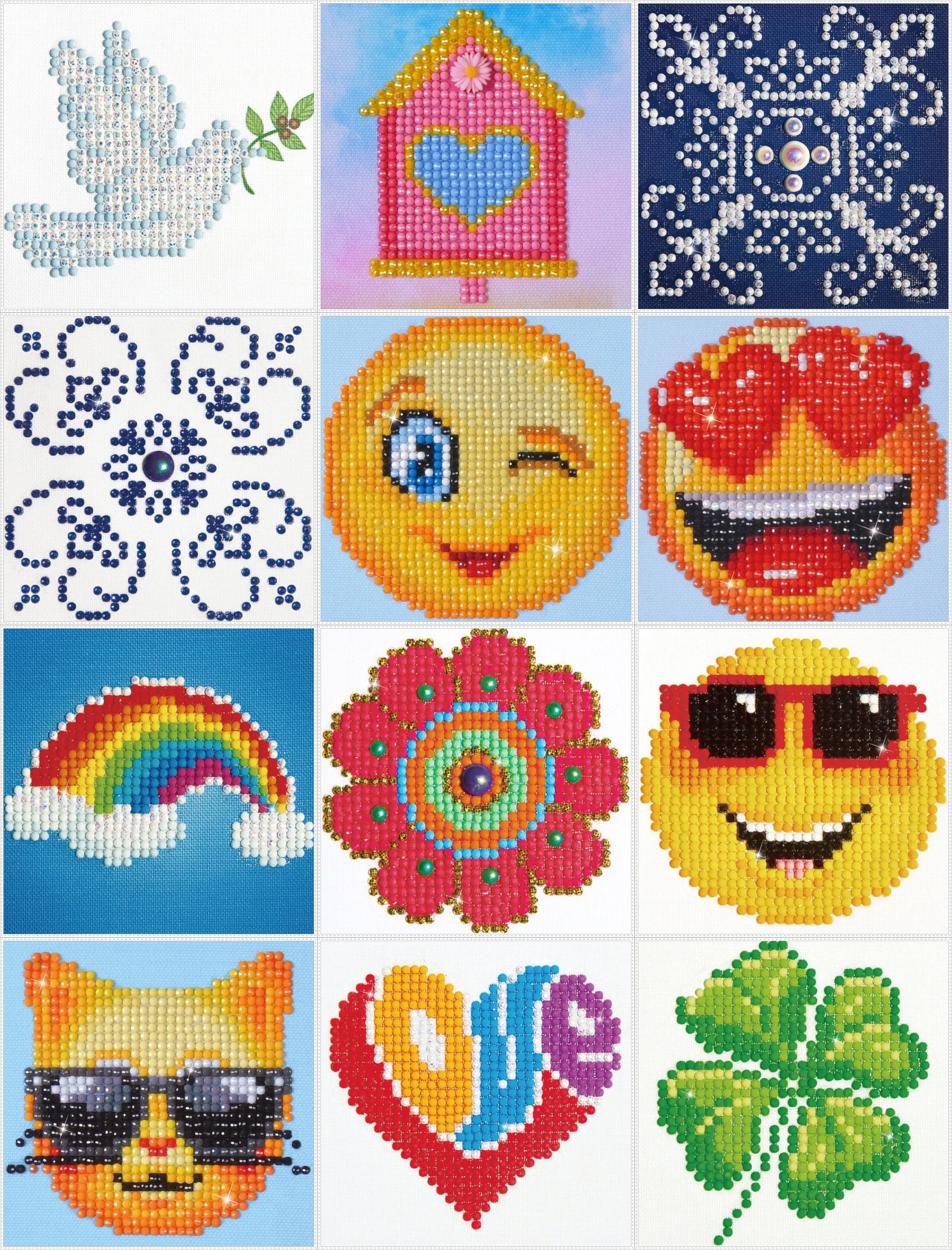 Diamond Dotz Printed Fabric Kit Needlecrafts 10.2cm x 10.2cm - Select Design