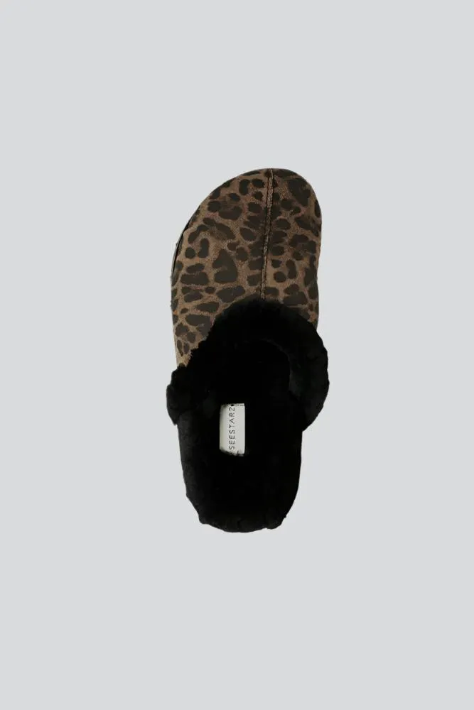 DNA No.18 Leopard&Black Platform Mules