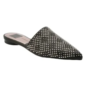 Dolce Vida NWT Elvah Black Leather and Silver Studded Flats Size 8.5