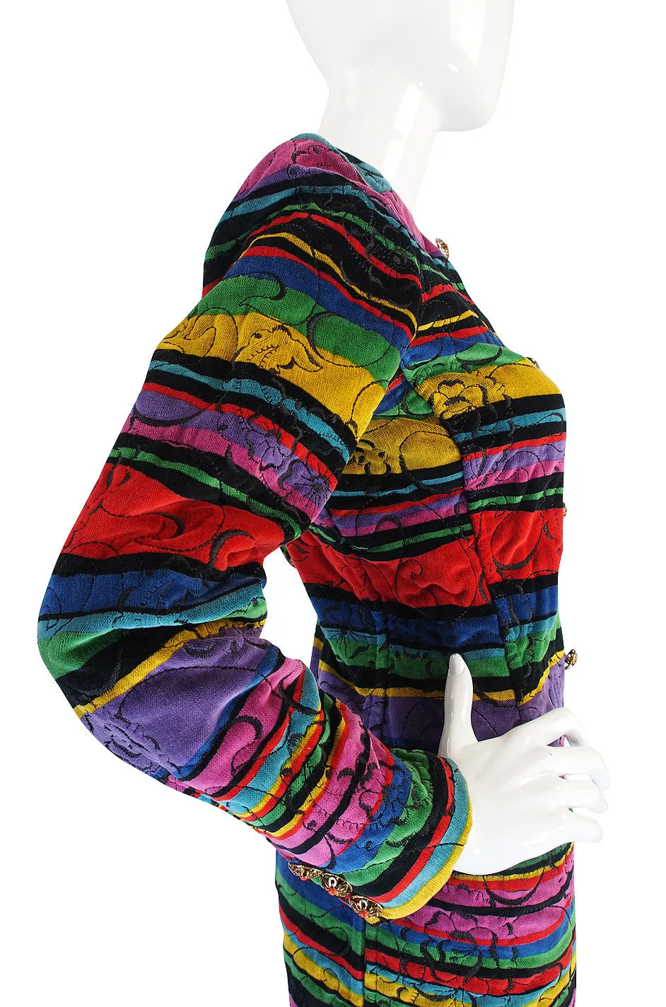 Early 1980s Ungaro Multi Color Velvet Jacket